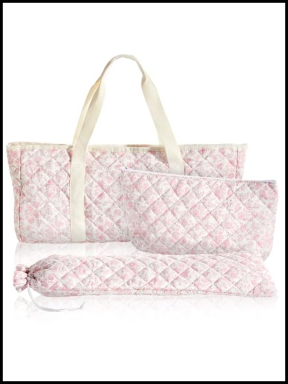 Mahjong Bag Set 3 Pcs Quilted Poly-Cotton Bags with Carrying Tiles Racks Card